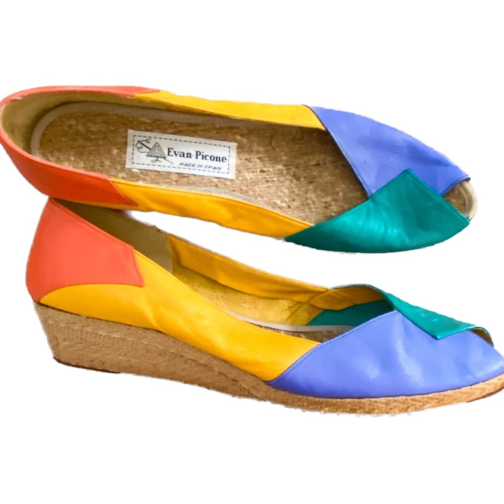 Vintage 90s Evan Picone Colorblock Wedge